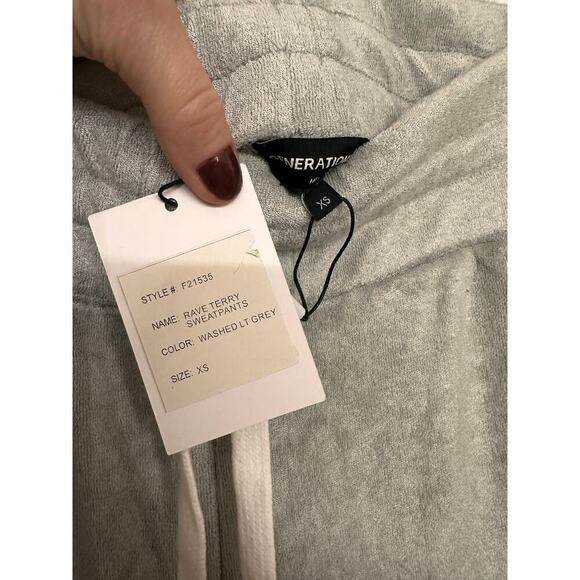 NWT Generation Love Rave Terry Sweatpants Washed light grey size XS - Picture 4 of 5